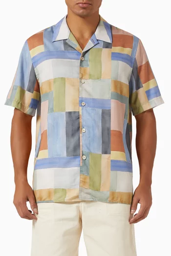 Abstract Printed Shirt in Cotton