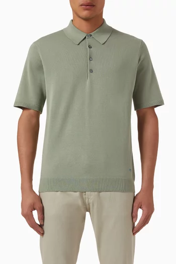 Polo Sweater in Organic Cotton-knit