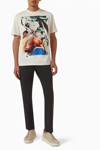 Floral-print T-shirt in Cotton