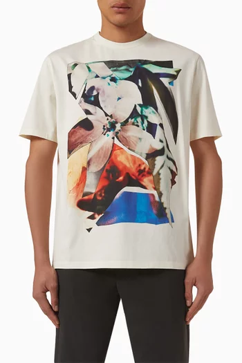 Floral-print T-shirt in Cotton