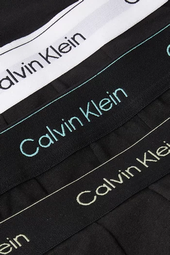 Logo Boxer Briefs in Stretch Cotton, Set of 3