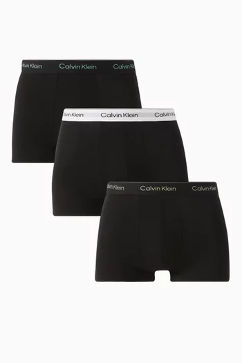 Logo Boxer Briefs in Stretch Cotton, Set of 3
