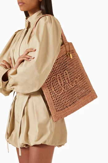 Summer Banana Tote Bag in Raffia