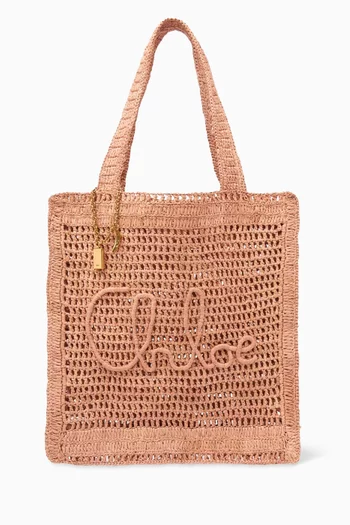 Summer Banana Tote Bag in Raffia
