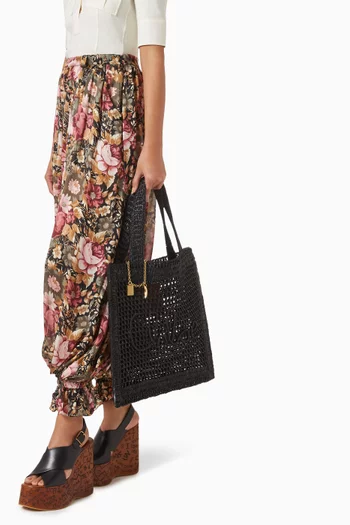 Summer Banana Tote Bag in Raffia