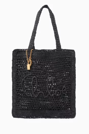 Summer Banana Tote Bag in Raffia