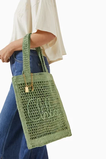 Summer Banana Tote Bag in Raffia