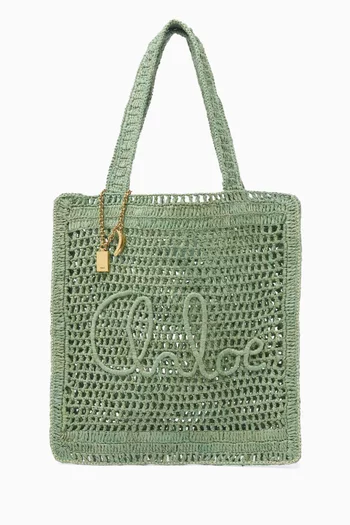 Summer Banana Tote Bag in Raffia