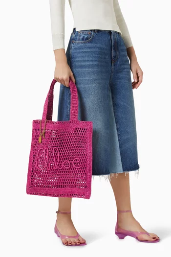 Summer Banana Tote Bag in Raffia
