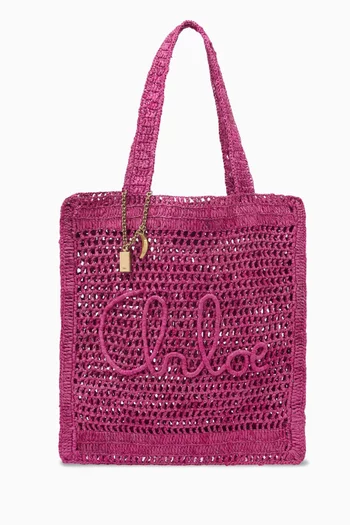 Summer Banana Tote Bag in Raffia