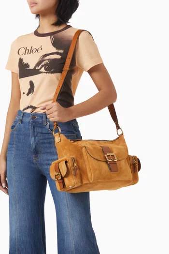 Medium Camera Bag in Suede