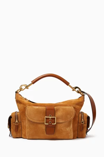 Medium Camera Bag in Suede