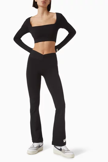 Flared Front Split Leggings in Softskin