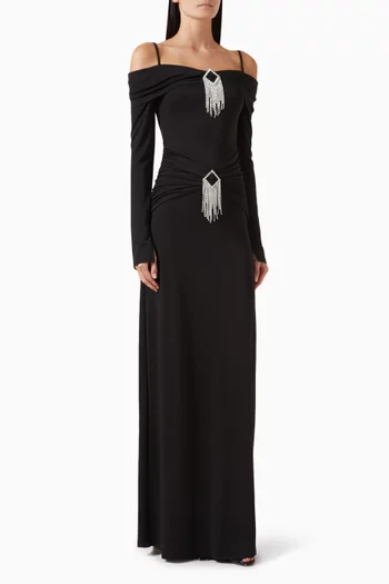 فستان ليليا طويل جيرسيه