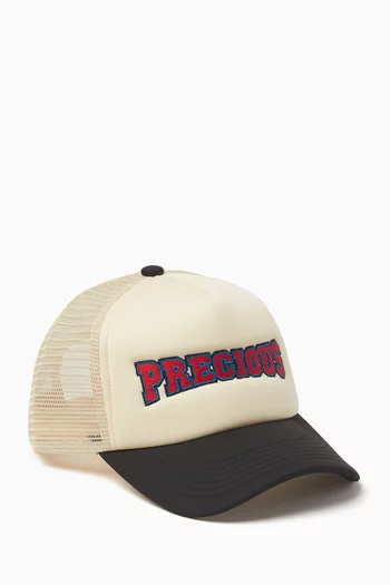 Varsity Logo Trucker Cap in Poly-foam & Mesh