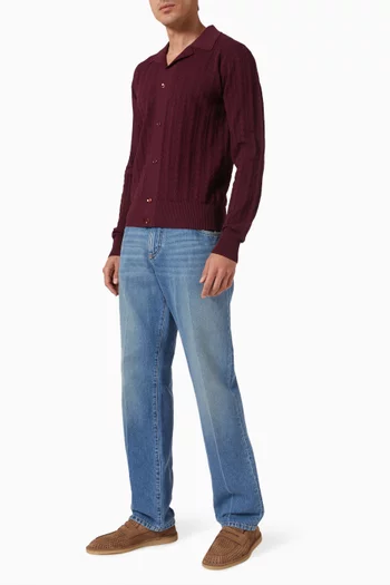 Hawaiin Collar Shirt in Cotton-knit
