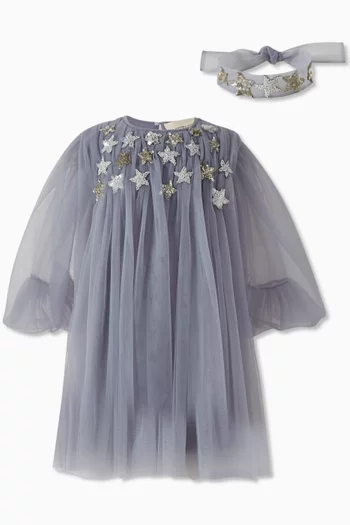 Glimmer Star-appliqué Dress in Tulle