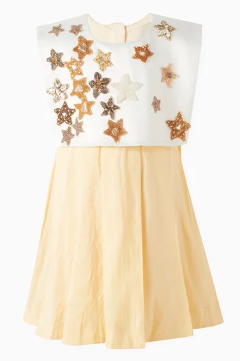 Star-applique Dress in Silk