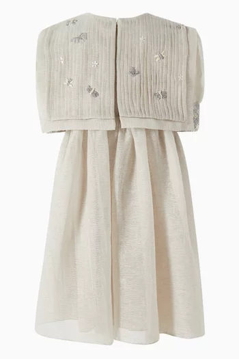 Pleated Flap Panel Dress in Organza