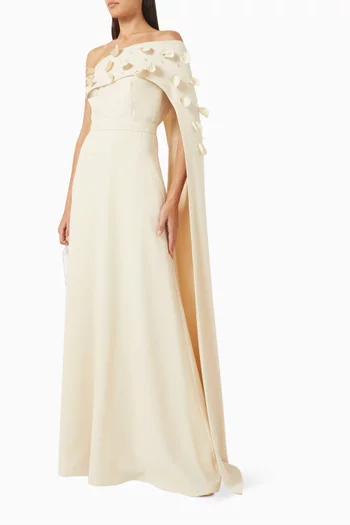 One-shoulder Dress in Crepe
