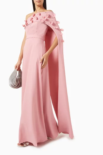 One-shoulder Dress in Crepe