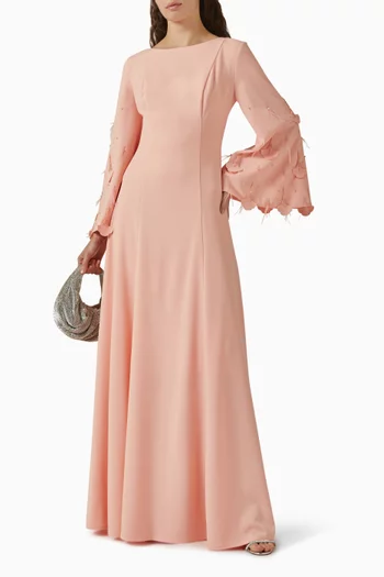 Bead-embellished Dress in Stretch-crepe