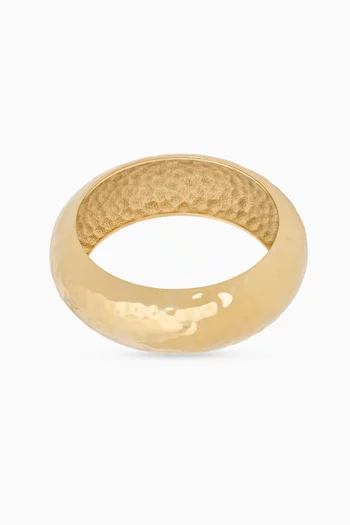 Hammered Bangle in Gold-tone Brass