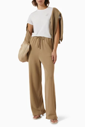 Logo Cropped T-shirt in Cotton-cashmere