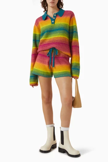 Blurry Stripe Rugby Shirt in Cashmere-blend