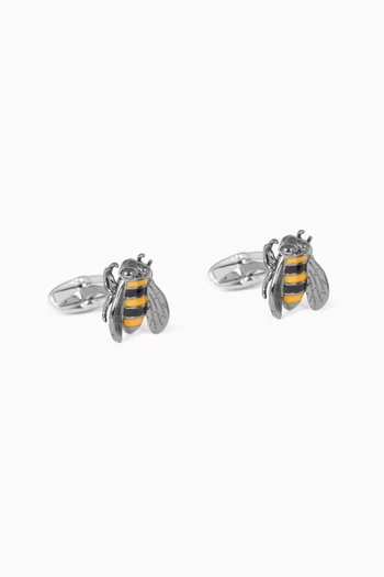 Bee Enamel Cufflinks in Metal