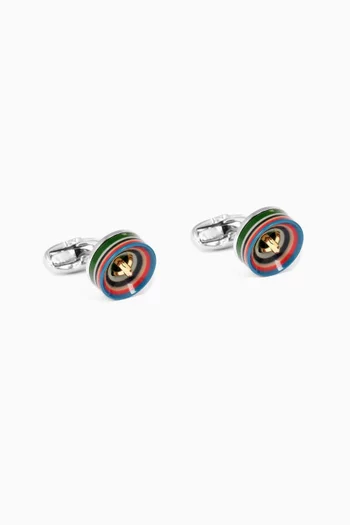 Button Cufflinks in Resin & Metal