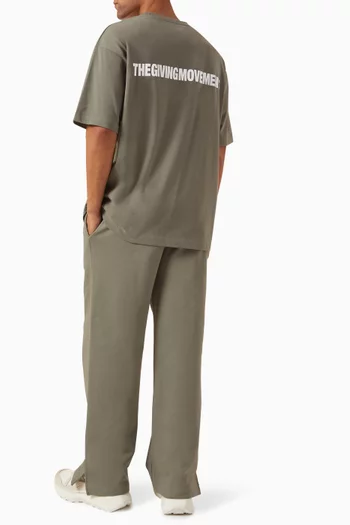 Back-print Oversized T-shirt in Organic Cotton-blend