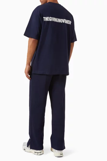 Back-print Oversized T-shirt in Organic Cotton-blend