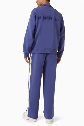 Embossed Track Jacket in Organic Cotton-blend