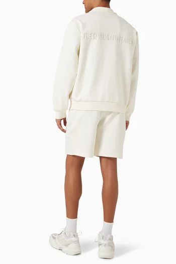 Embossed Track Jacket in Organic Cotton-blend