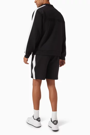 Embossed Track Jacket in Organic Cotton-blend