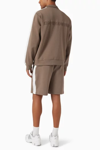 Embossed Track Jacket in Organic Cotton-blend