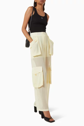 Cargo Pants in Sheer Georgette