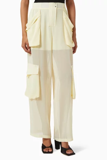 Cargo Pants in Sheer Georgette