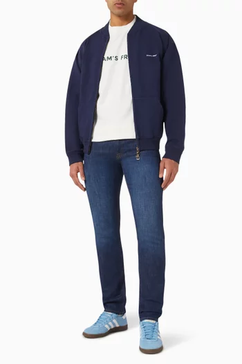 Eyelet Zip-up Sweatshirt in Cotton
