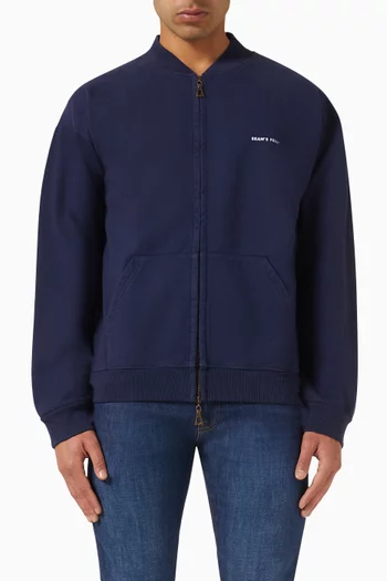 Eyelet Zip-up Sweatshirt in Cotton