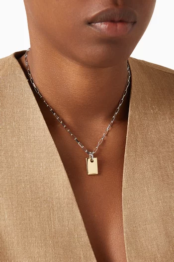 Carta Pendant Necklace in 14kt  Gold & Rhodium-plated Brass