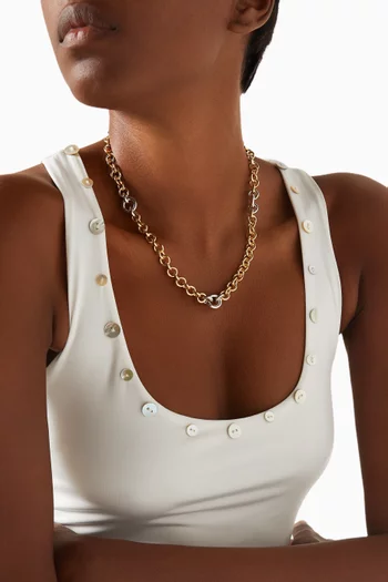 Maglia Necklace in 14kt Gold & Platinum-plated Brass