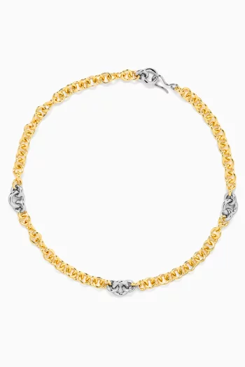 Maglia Necklace in 14kt Gold & Platinum-plated Brass