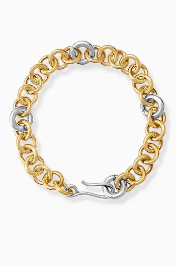 Maglia Bracelet in 14kt Gold & Platinum-plated Brass