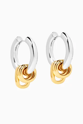 Genna Earrings in 14kt Gold & Rhodium-plated Brass