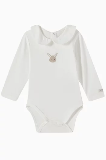 Davo Bunny-embroidered Bodysuit in Organic Cotton