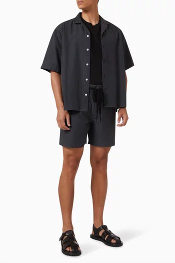 Drawstring Jacquard Shorts in Silk