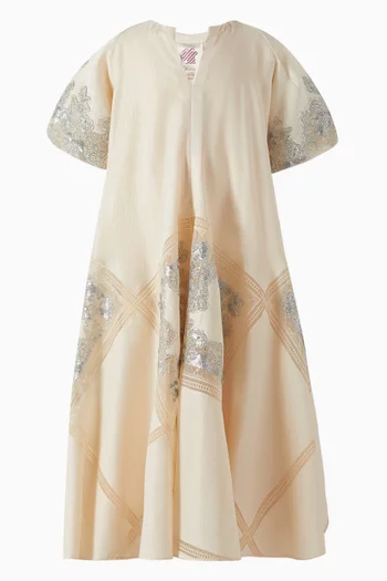 Sequin-embellished Lace Kaftan