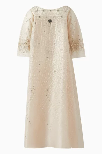 Beaded Boat-neck Kaftan